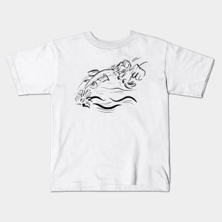 Flying fish meets bird Kids T-Shirt